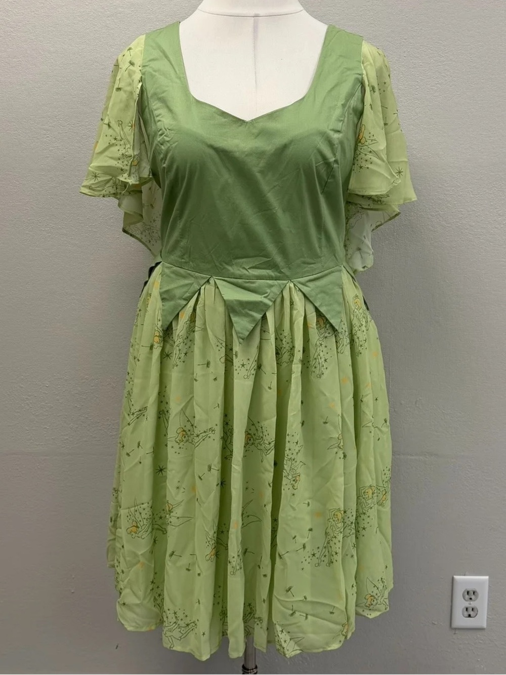 Her Universe Disney Green Tinker Bell Retro Mini Dress - New - Size 3X